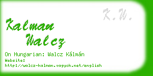 kalman walcz business card
